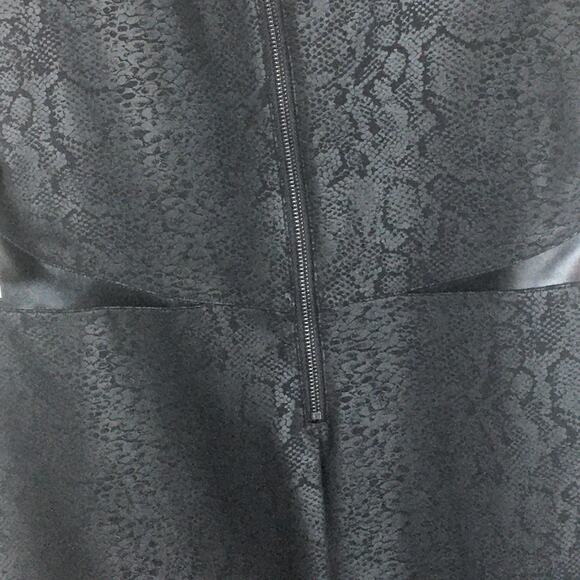 INC International Concepts Black Tone-on-Tone Leather Waist Zip-Up Dress Size XL - Picture 15 of 16